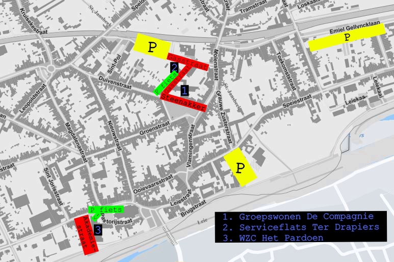 Grondplan Wervik Met Parking Dag Van De Zorg Met Fiets