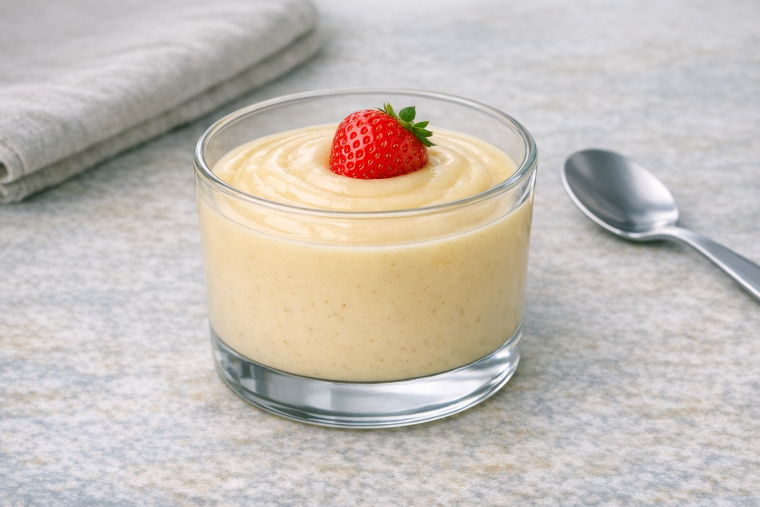 Vanillepudding Met Aardbei Vanillepudding Met Aardbei