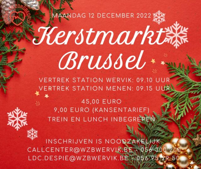 Activiteit in de kijker ... kerstmarkt Brussel!
#wzbw #woonenzorgbedrijfwervik #wervik #geluwe #lokaal #dienstencentrum #dienst #centrum #kerstmarkt #kerst #Kerstmis #markt #brussel #brussels #trein #lunch #hoofdstad #trip #uitstap #activiteit #misletoe #reuzenrad