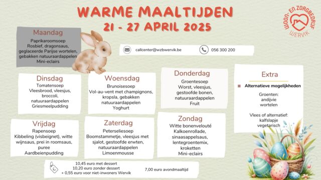 Wat brengt ons de menu deze week?  #wzbw #woonenzorgbedrijfwervik #wervik #geluwe