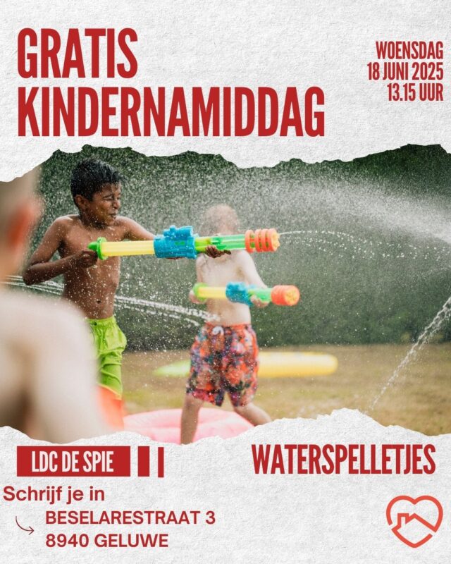 Leef je uit tijdens onze kindernamiddag. We houden het ongetwijfeld niet droog!!
