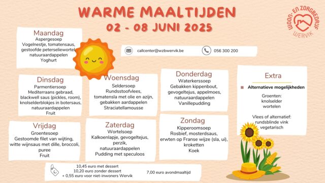 Wat eten we tijdens de eeste week van juni?