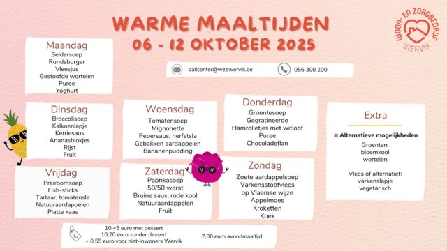 Een nieuwe week, een nieuwe menukaart!!