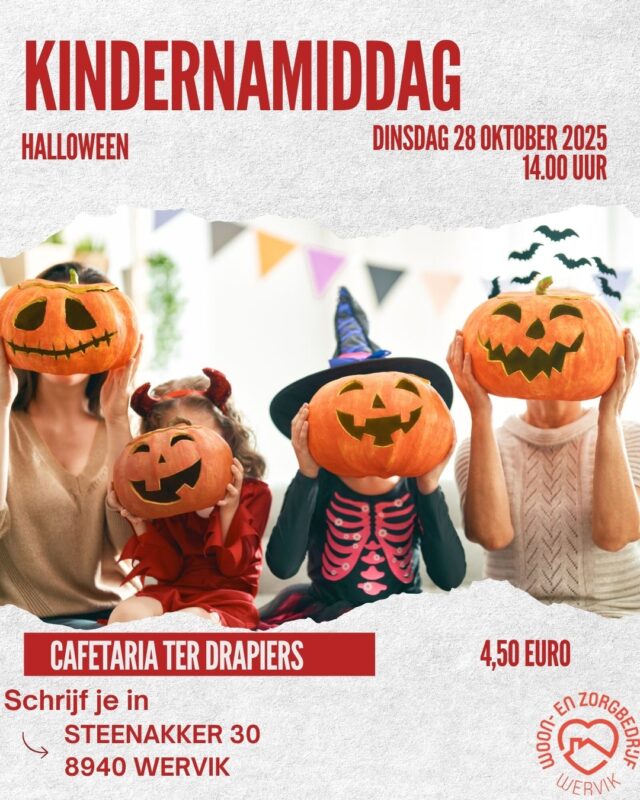 Herfstvakantie? Kom naar onze kindernamiddag!
Schrijf je in via het Callcenter.