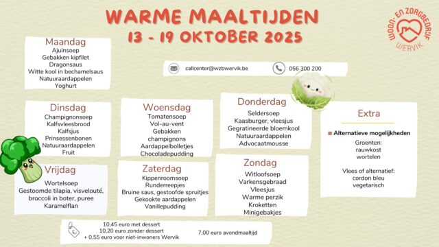 Van maandag tot en met zondag: elke dag iets lekker warms op je bord!