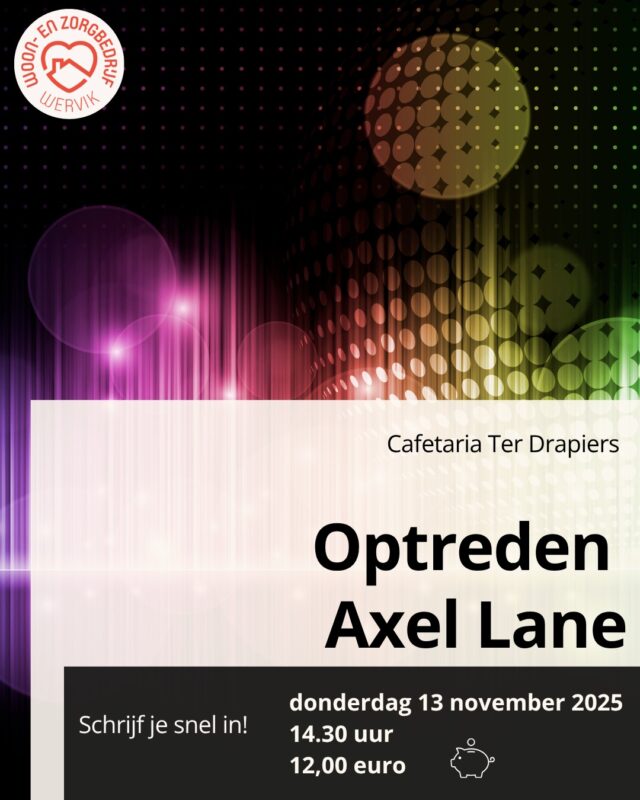 🎤✨ Bereid je voor op een magische namiddag vol muziek en sfeer, want niemand minder dan Axel Lane betreedt het podium met een optreden dat je niet wilt missen! Schrijf je nog snel in. 🎶