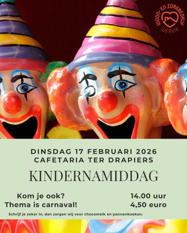 Nog geen plannen in de krokusvakantie? Kom dan naar onze kindernamiddag. Wij zorgen voor chocomelk en pannenkoeken!