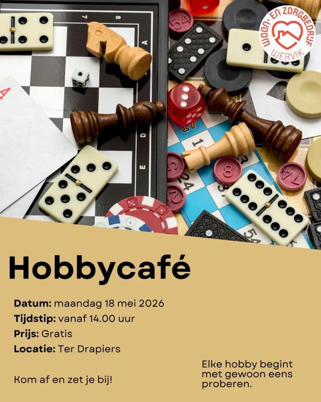 In het hobbycafé mag het rustig gaan. 
Of iets af is, maakt niet uit. Of het mooi wordt, zien we wel. 
Wat telt, is samen bezig zijn.