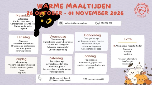 Halloween komt eraan, maar voor ons menu hoef je alvast niet bang te zijn.
